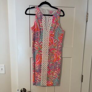 Lilly Pulitzer Patterned Dress with White Trim